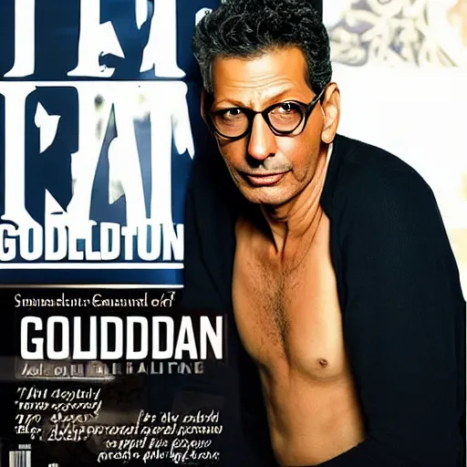 Prompt: jeff goldblum is seductive ian malcom on the cover of a romance novel