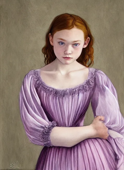 Image similar to Sadie Elizabeth Sink In the style of Caravaggio