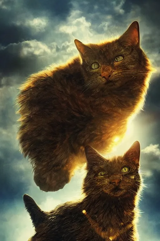 Image similar to a movie poster for warrior cats by wayne mclouglin, depth of field, sun flare, hyper realistic, very detailed, backlighting, cgi