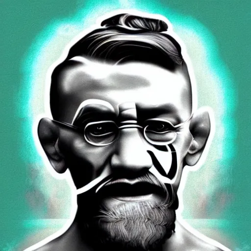 Prompt: conor mcgregor as mahatma gandhi, hindi art, digital art