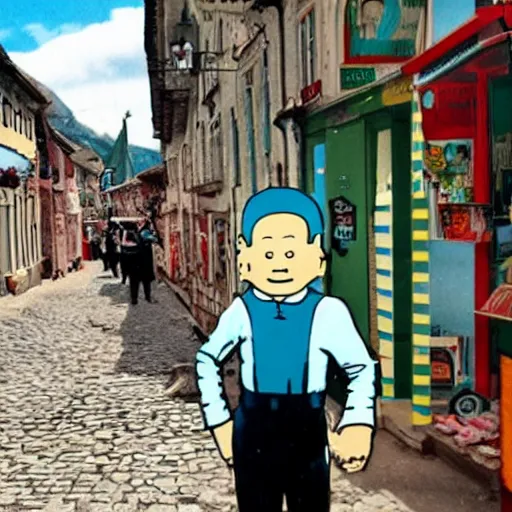 Prompt: tintin en roumanie