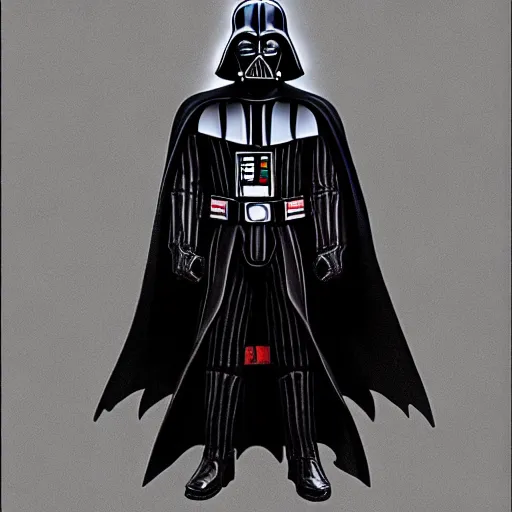 Image similar to Darth Vader, Holding Batman, Trending on Artstation, Hiroaki Tsutsumi style