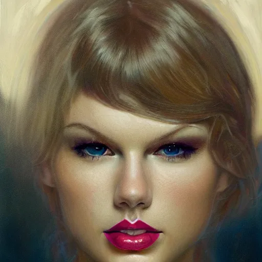 Prompt: a face portrait of taylor swift, fantasy setting, stone face, dim colors, soft lighting, atmospheric, cinematic, moody, in the style of diego koi, gina heyer, luiz escanuela, art by alyssa monk, hyperrealism, rule of thirds, golden ratio, oil on canvas, 8 k