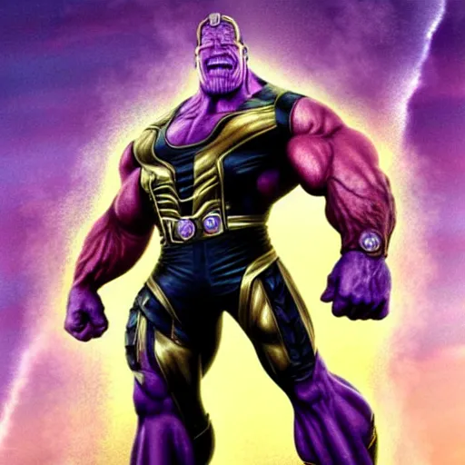 Image similar to arnold schwarzenegger as thanos