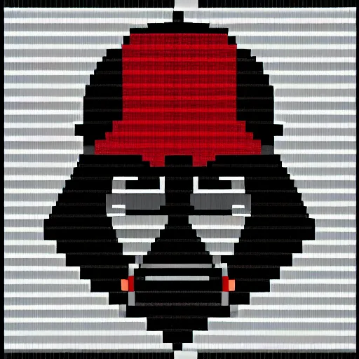 Image similar to pixel art portrait of darth vader, award winning, artstation, detailed, grid