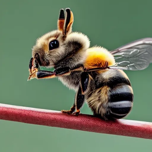 Image similar to photo of a bee that looks like a rabbit