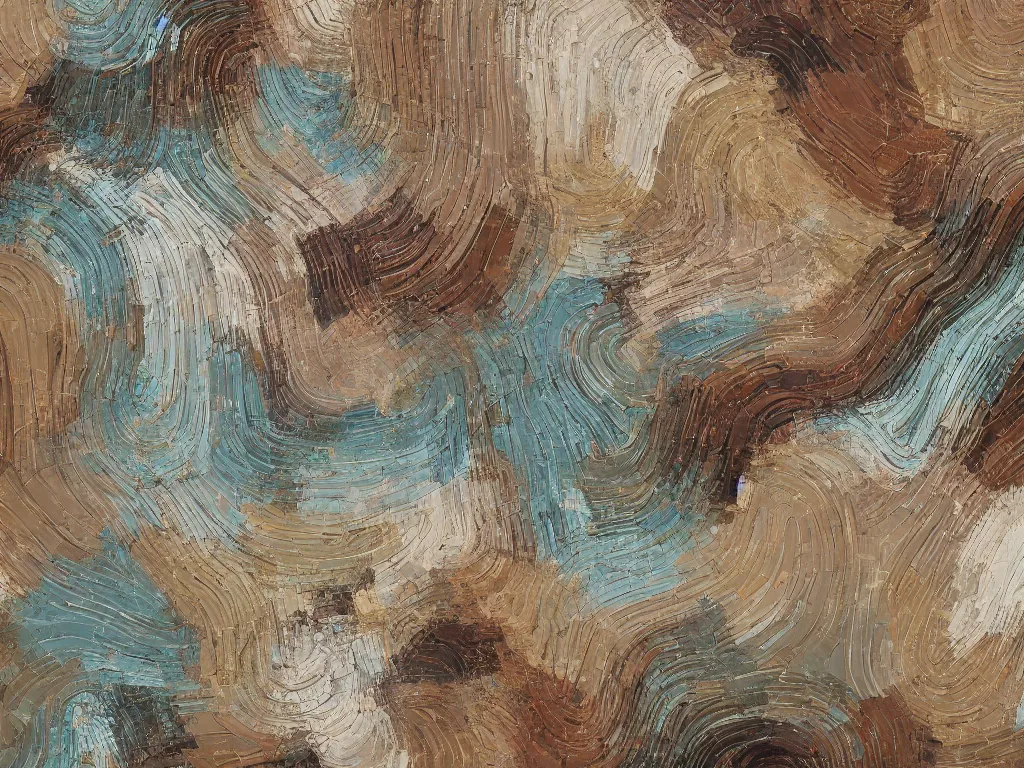 Prompt: abstract deco art of chaotic and detailed painted textures in an aesthetically pleasing natural earthy tones,