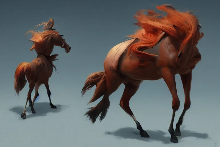 Image similar to a cartoony horse, in the style of Rayman origins, michael ancel, Ruan Jia and Mandy Jurgens and Greg Rutkowski, trending on Artstation, award winning, unreal engine, octane render H 1024