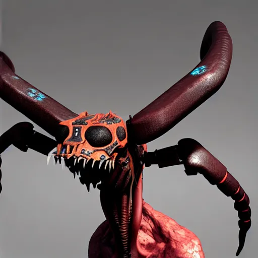 Prompt: a headcrab from Half-Life 2 on the head of a dragon, 3D octane render as coherent as Dall-E 2