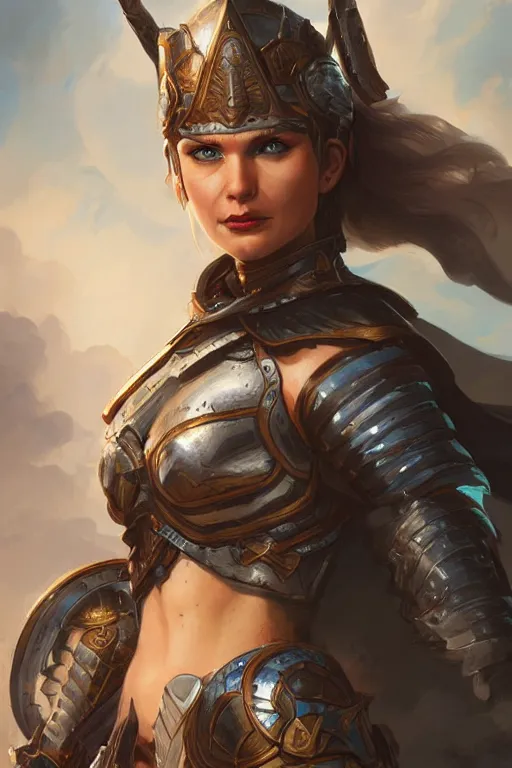 Image similar to amazon valkyrie athena, d & d, fantasy, portrait, highly detailed, headshot, digital painting, trending on artstation, concept art, sharp focus, illustration, art by artgerm and greg rutkowski and magali villeneuve