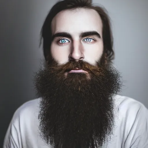 Prompt: photo of a man with beard in his eyes