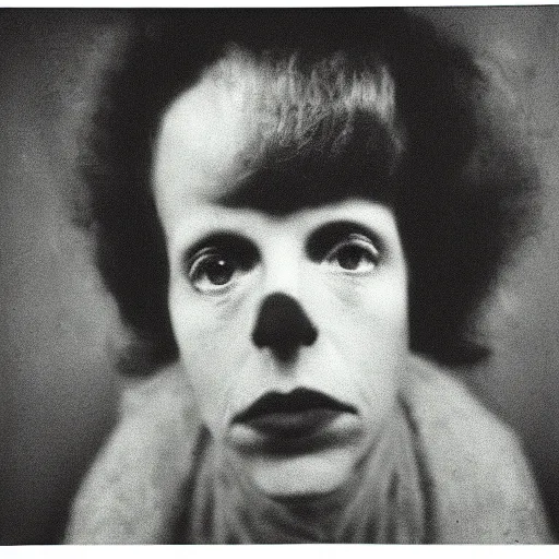 Prompt: portrait of virus performer by Diane Arbus, 50mm