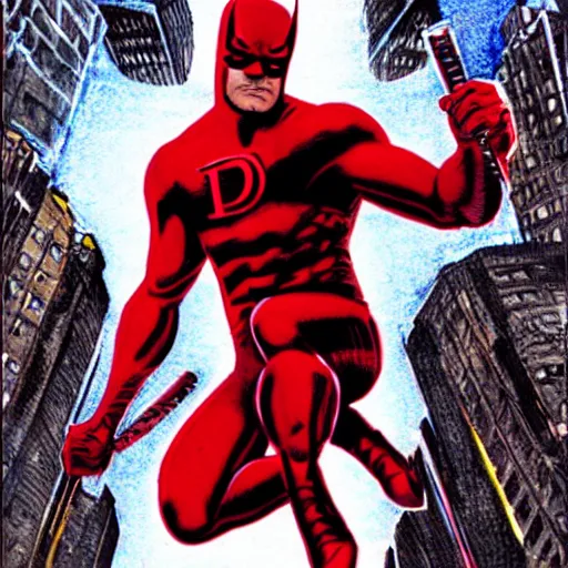 Image similar to detailed daredevil, comic book cover