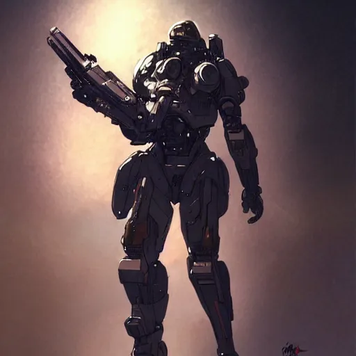 Image similar to manhwa character, armored, beautiful stars, cybernetic, sci-fi space game art, jeon Jungkook holding a gun. alien planet art by Akihito Yoshitomi AND Yoji Shinkawa AND Greg Rutkowski, Mark Arian trending on artstation