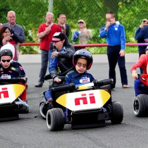 Image similar to the presidential elections being decided by a go kart race