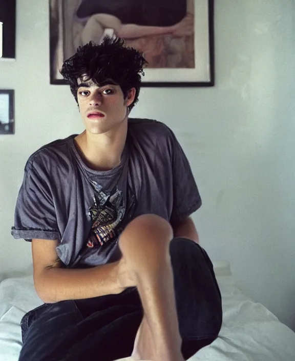 Image similar to portrait of noah centineo photographed by nan goldin