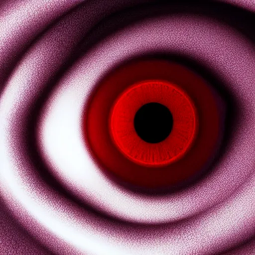 Image similar to a detailed extremely close up of inside the iris, cornea, red image, microscopic, extremely close up drawing by junji ito, cgsociety, generative art, lovecraftian, parallax, cosmic horror, extremely detailed, hyperrealism, unreal engine, octane render, award winning, masterpiece, highly detailed, realistic, 4 k, digital