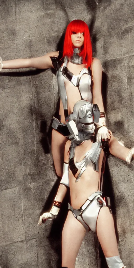 Image similar to Leeloo from the 5th Element, cinematic, trending on imagestation, 35mm, futuristic, cyberpunk