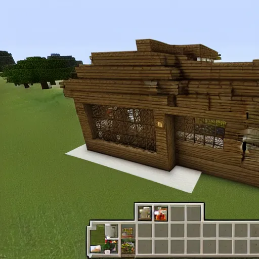 Image similar to building a house in Minecraft