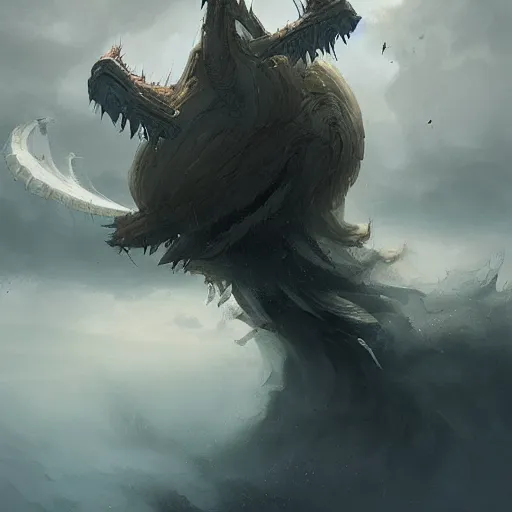 Image similar to a terrifying wind monster by greg rutkowski