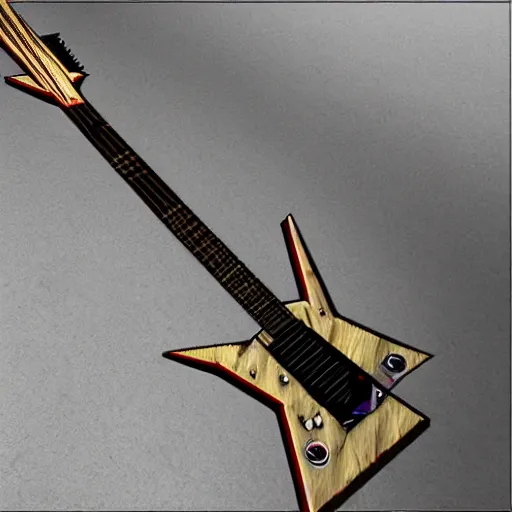 Image similar to Flying V guitar, wake up dead. Megadeth. unreal engine
