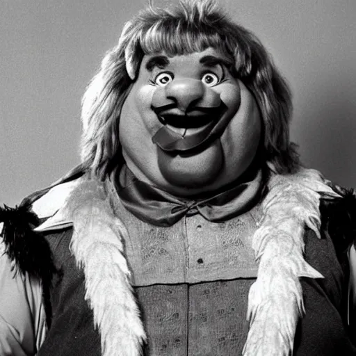 Image similar to chris farley as the cowardly lion from wizard of oz