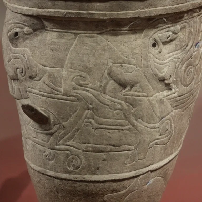 Image similar to ancient greek urn depicting a shiba inu god