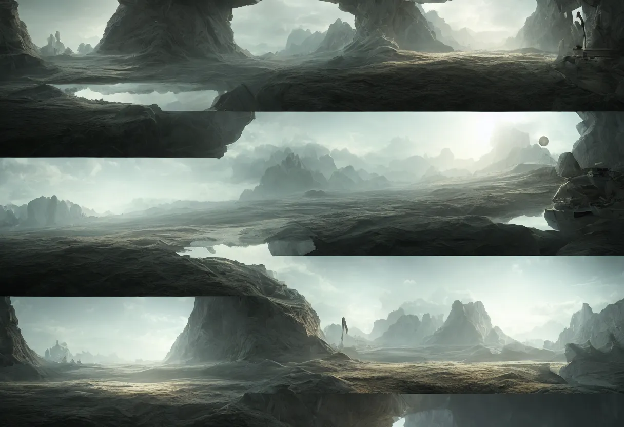 Image similar to parallels of the human mind and imagination, matte painting, beautiful render, octane render, concept art