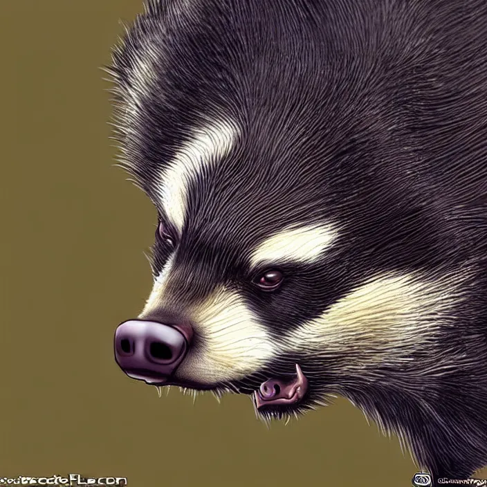 Image similar to cute honey badger, ultra realistic, concept art, highly detailed