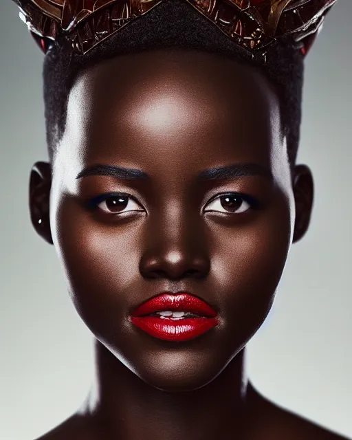 Image similar to 5 5 mm portrait photo of lupita nyongo as black panther. magical atmosphere. art by artgerm and greg rutkowski. highly detailed 8 k. intricate. lifelike. soft light. nikon d 8 5 0.