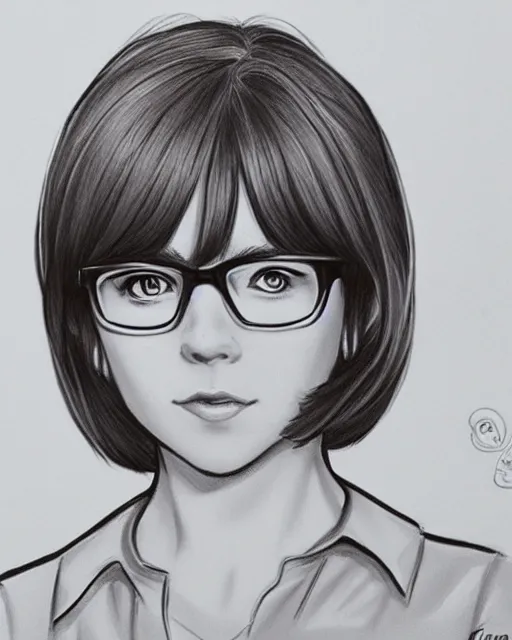 Image similar to a portrait of Velma Dinkley in the style of artgerm