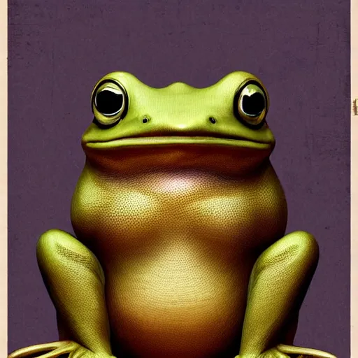 Image similar to full page antique lithograph anathomy of intelligent humanoid frog-like creature godotr, White background, art print, clean brush stroke, realistic highly detailed, 8k post-processing highly detailed, rendered by octane engine, esty