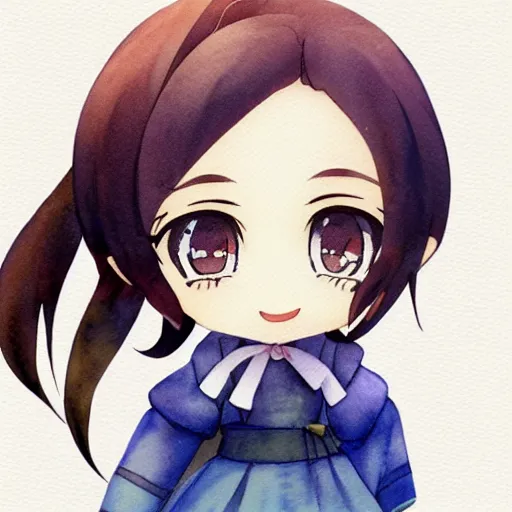 Prompt: beautiful water color concept art of face detailing cute nendoroid girl in the style of kyoto animation , toon rendering, close-up, no shade, modern art, kyoto animation, manga