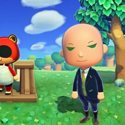 Prompt: professor xavier as a character in animal crossing