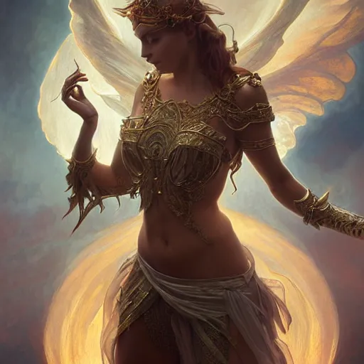 Image similar to stunning dynamic pose full body celestial goddess of dragons, intricate, 8k highly professionally detailed, hdr, CGSociety, dark fantasy, dynamic lighting, cinematic composition, glow, pristine, smooth, cosplay, elegant, sharp focus, DAZ, art by alphonse mucha and greg rutkowski,