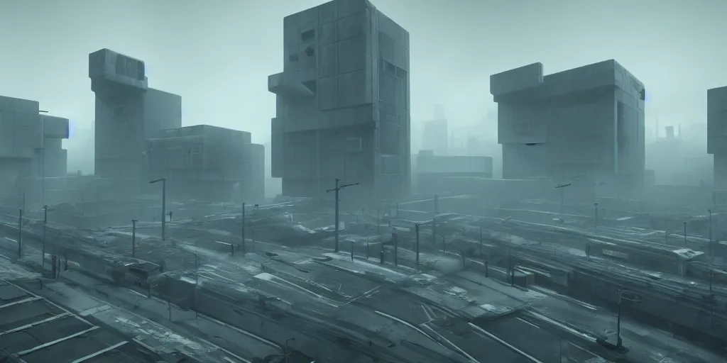 Image similar to dreary dark grey dystopia ruled by nintendo, brutalist, totalitarian architecture, gaming, mario, fun, oppression, artstation 8 k octane engine unreal engine professional art