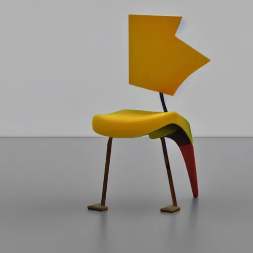 Prompt: a chair with a wooden frame and white upholstered seat, a 3 d render by ned m. seidler, trending on behance, gutai group, rendered in maya, made of insects, art deco