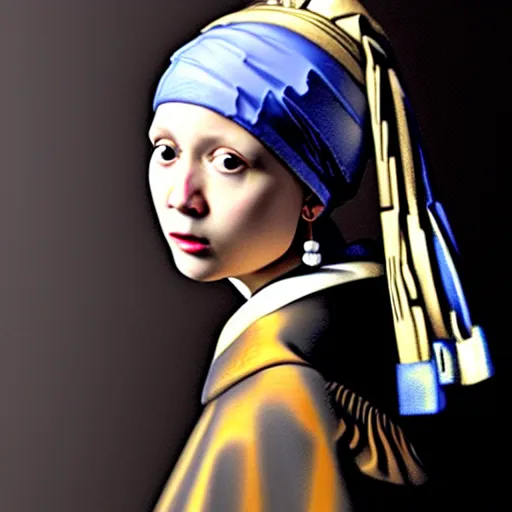Prompt: a girl with a pearl earring in the style of craig mullins