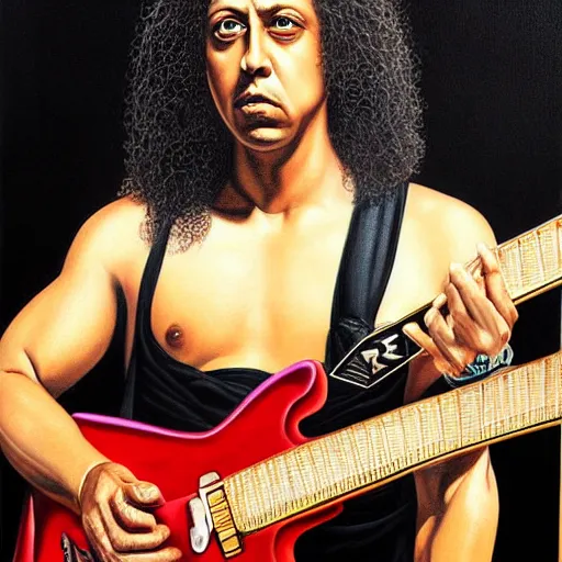 Image similar to kirk hammett painting by ravi varma