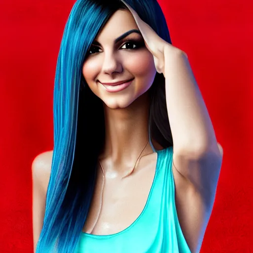 Prompt: photorealistic 3D render of Victoria Justice dressed in a silk tank-top while she thinks a memory she thought she had but the memory was from the mind of the King of razor blades, Pinterest filter, complex detail added after taking the film still at 16K resolution, amazingly epic visuals, epically luminous image, amazing lighting effect, image looks gorgeously crisp as far as it's visual fidelity goes, absolutely outstanding image, perfect film clarity, amazing film quality, iridescent image lighting, mega-beautiful pencil shadowing, 16k upscaled image, soft image shading, crisp image texture, intensely beautiful image, large format picture, it's a great portrait of the highest quality, great Pinterest photo, Vogue portrait is masterfully lit, intricate, elegant, highly detailed, smooth, sharp focus, award-winning, masterpiece, in the style of Tom Bagshaw, Cedric Peyravernay, Peter Mohrbacher