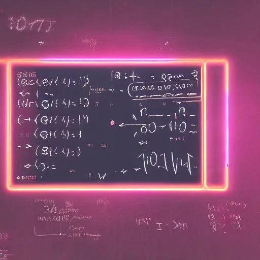 Image similar to partial differential equations, chalkboard, vaporwave, synthwave, neon, vector graphics, cinematic, volumetric lighting, f 8 aperture, cinematic eastman 5 3 8 4 film, photorealistic