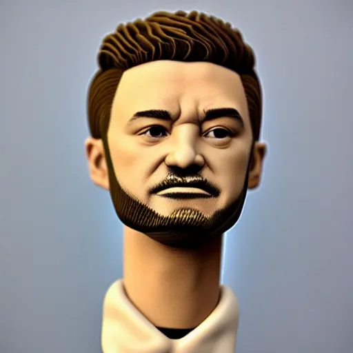 Prompt: justin timberlake made out of polymer clay detailed sculpture trending on artstation
