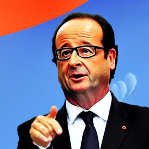 Image similar to François hollande is goku from dragon ball Z