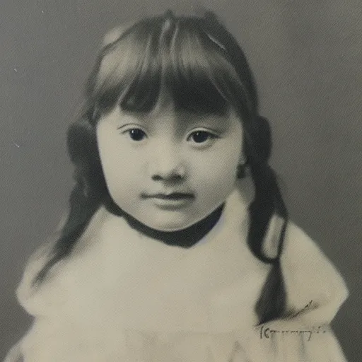 Image similar to a vintage portrait of a girl made by fumiyo kono