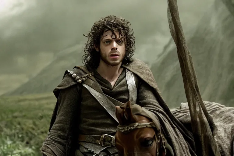 Prompt: francois arnaud plays an elf in the lord of the rings return of the king, highly detailed, cinematic lighting, 4 k, arricam studio 3 5 mm film camera, kodak 5 2 7 9 ( tungsten - balanced ) film stock