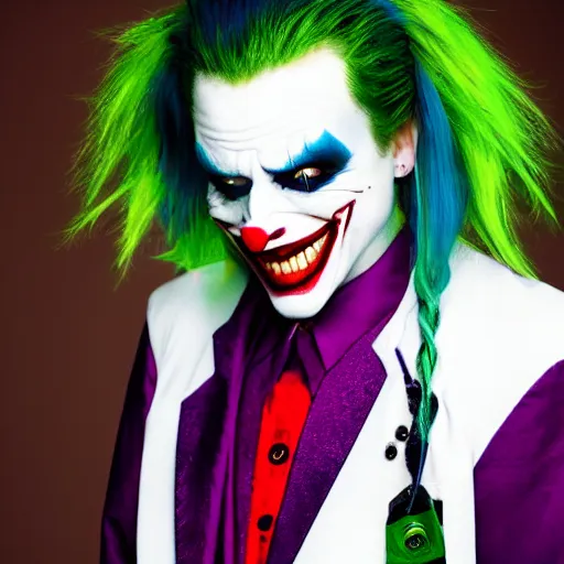 Prompt: billie eilish as a joker 4k