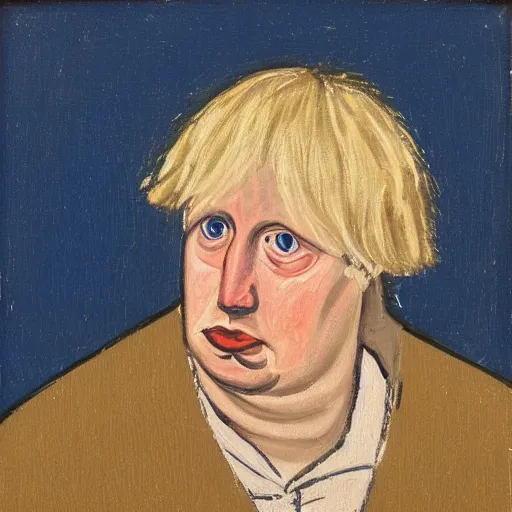 Prompt: a painting of boris johnson as a common peasant in 1 2 th century england, british museum, oil on canvas