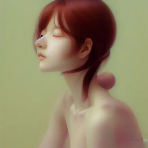 Image similar to a u detail beautiful painting of anime girl, hsiao ron cheng, ngai victo, nivanh chanthara jean delville wlop and dougherty patrick, trending on artstation, soft light