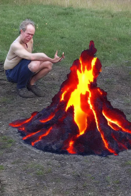 Prompt: Giant Fire shaped like a person