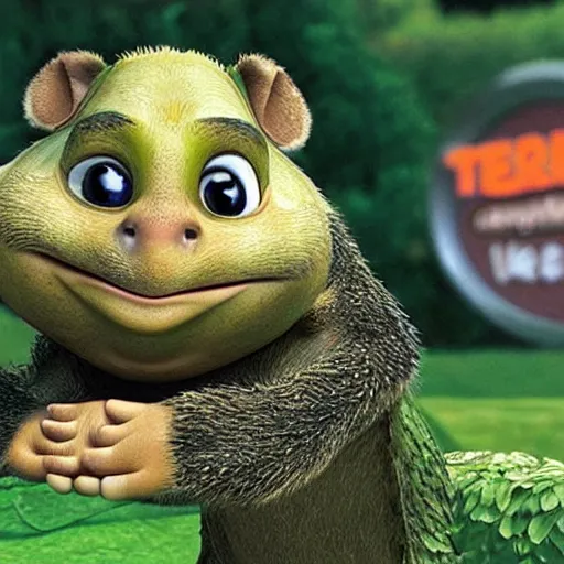 Prompt: Verne from over the hedge, turtle from over the hedge